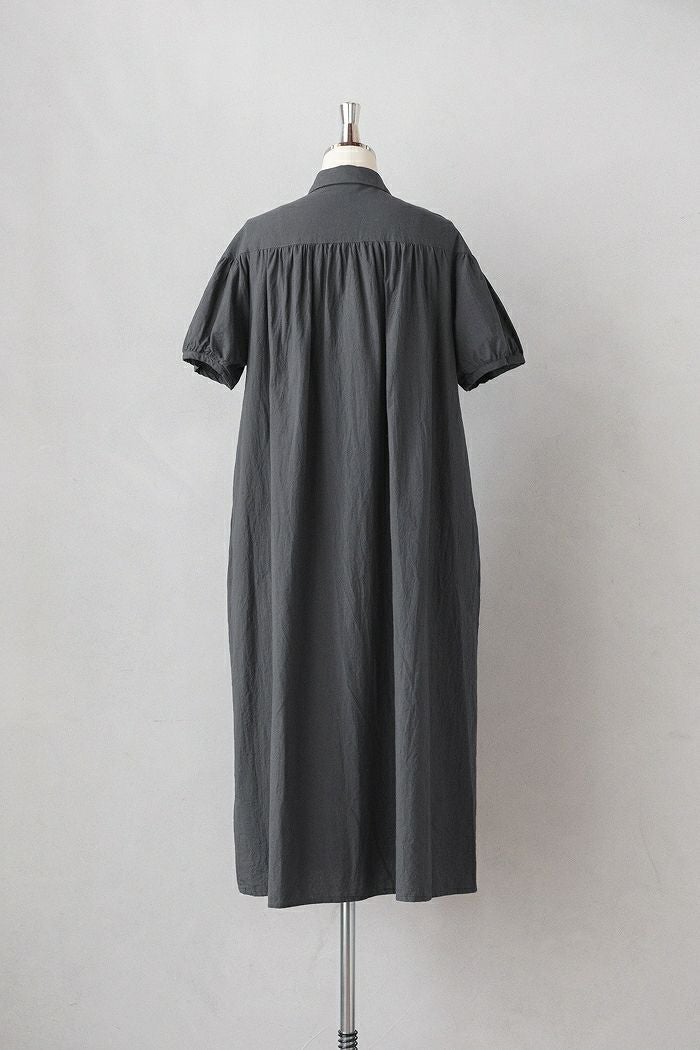 PAR ICI パーリッシィ コットンリネン 丸襟ギャザーワンピース(25SS