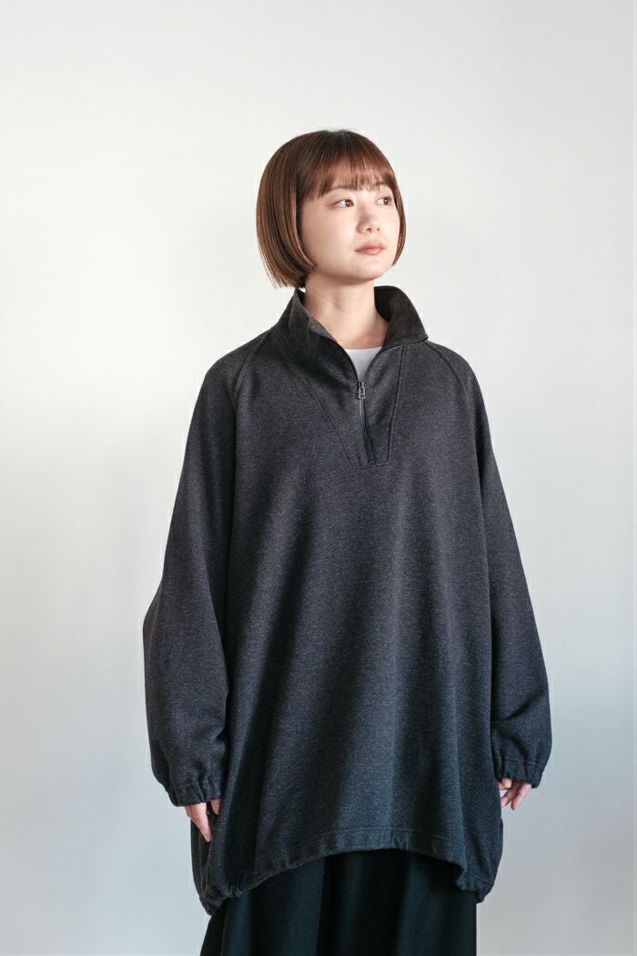 XL 90s Norm Thompson 墨黒 ハーフボタン プルオーバー TOMMY HILFIGER (トミーヒルフィガー) 裏起毛 ハーフジップ プル