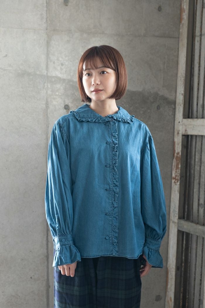 CHILD WOMAN チャイルドウーマン ライトオンスデニム フリルセーラー