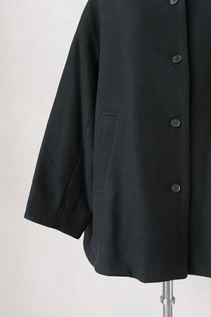 yuni ユニ W/super100 bottleneck drawstrings hem コート(25AW