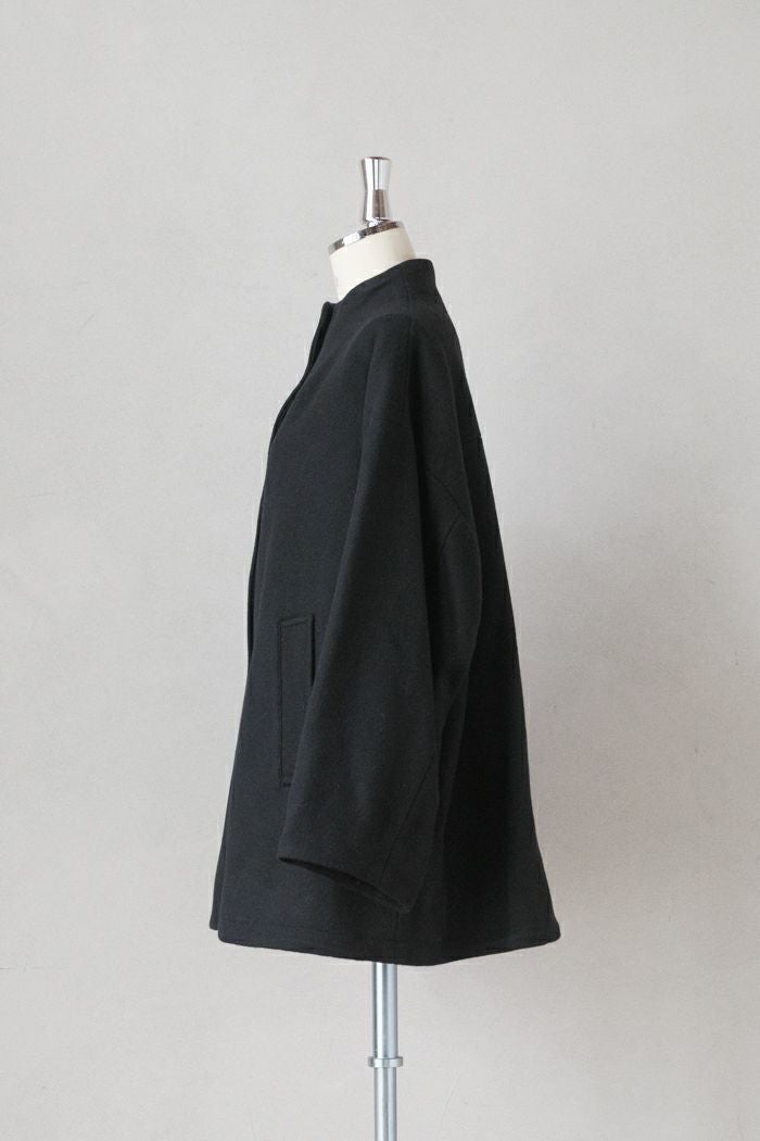 yuni ユニ W/super100 bottleneck drawstrings hem コート(25AW