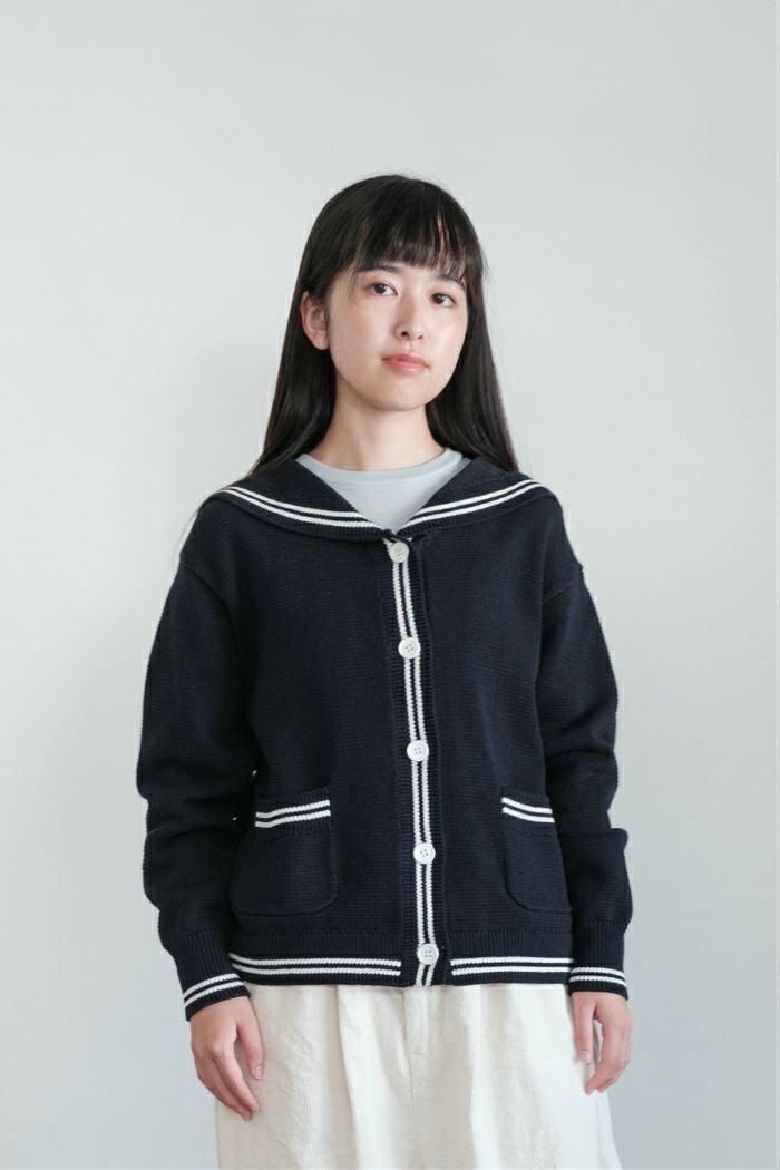 PAR ICI パーリッシィ セーラーカラー 配色カーディガン(25AW) | T.T.