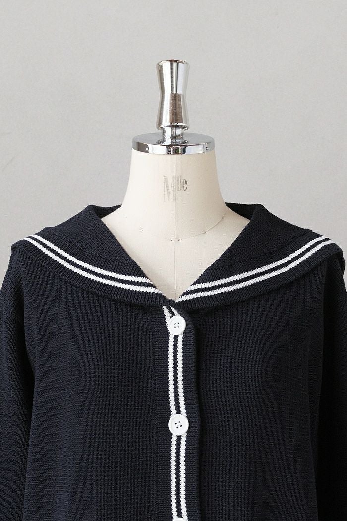 PAR ICI パーリッシィ セーラーカラー 配色カーディガン(25AW) | T.T.