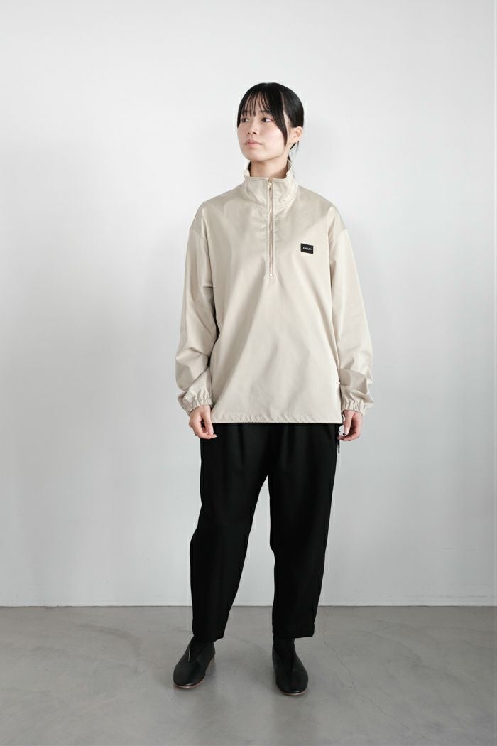 CULLNI クルニ Double Satin Half Zip Embroidery Patch Pullover(25AW 