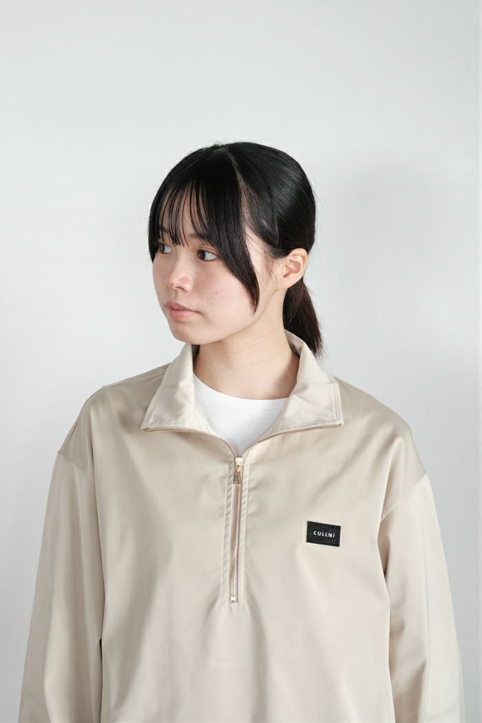 CULLNI クルニ Double Satin Half Zip Embroidery Patch Pullover(25AW 
