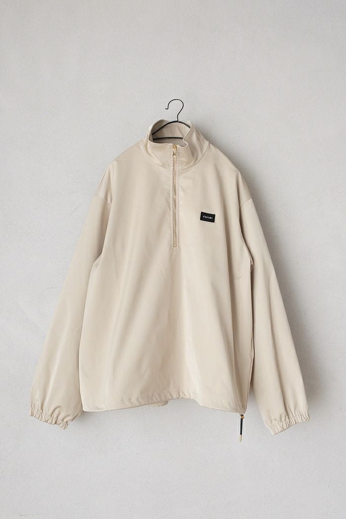 CULLNI クルニ Double Satin Half Zip Embroidery Patch Pullover(25AW