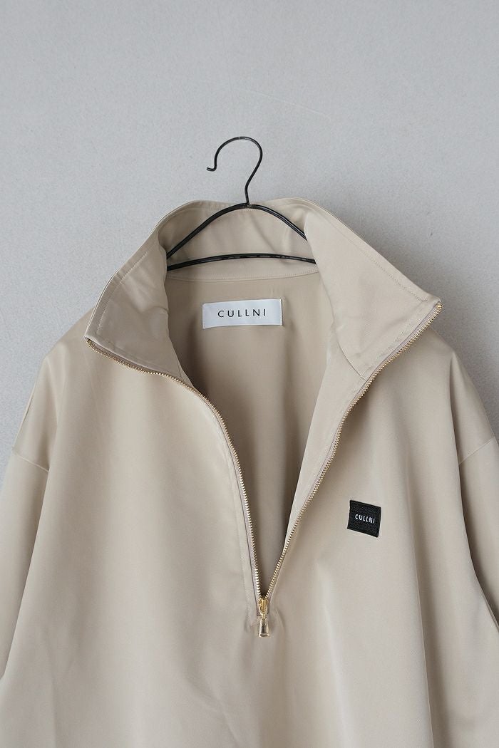 CULLNI クルニ Double Satin Half Zip Embroidery Patch Pullover(25AW