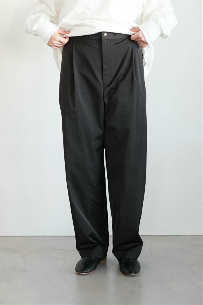 CULLNI クルニ Double Satin 2Tuck Drawstring Semi Wide Pants(25AW