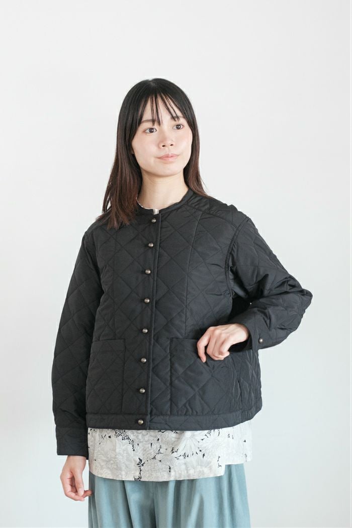 Porter des boutons ポルテデブトン ストライプ バンドカラーシャツ