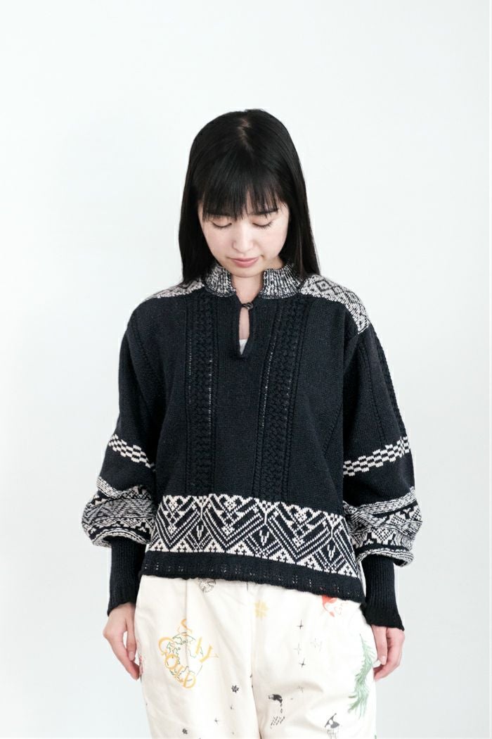 ASEEDONCLOUD アシードンクラウド Seiyako jacquard knit blouse(25AW