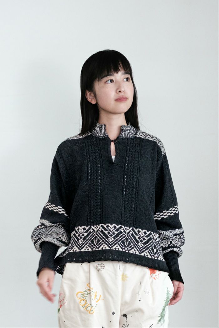 ASEEDONCLOUD アシードンクラウド Seiyako jacquard knit blouse(25AW