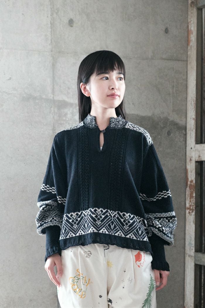 ASEEDONCLOUD アシードンクラウド Seiyako jacquard knit blouse(25AW