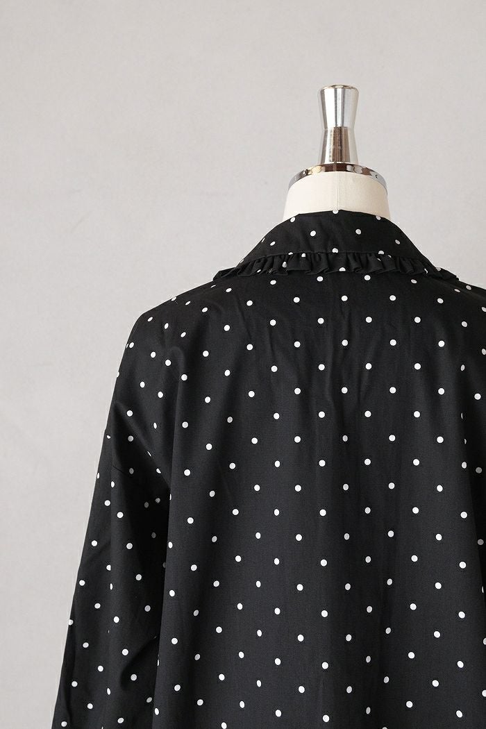 pot and tea ポットアンドティー ドット柄衿フリルブラウス(25AW 