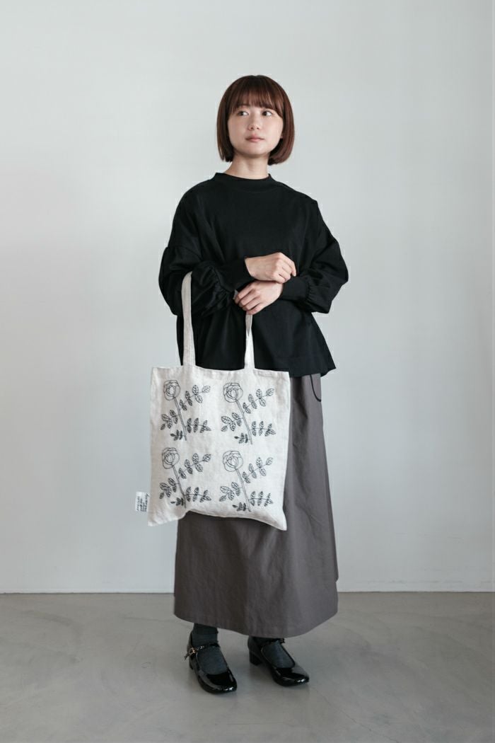 pot and tea ポットアンドティー バラの花トートバッグ(25AW) | T.T.