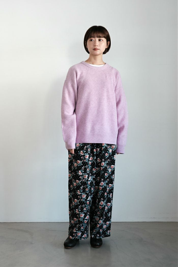 yuni ユニ レーヨンコットンツイル hana dot print drawstrings パンツ