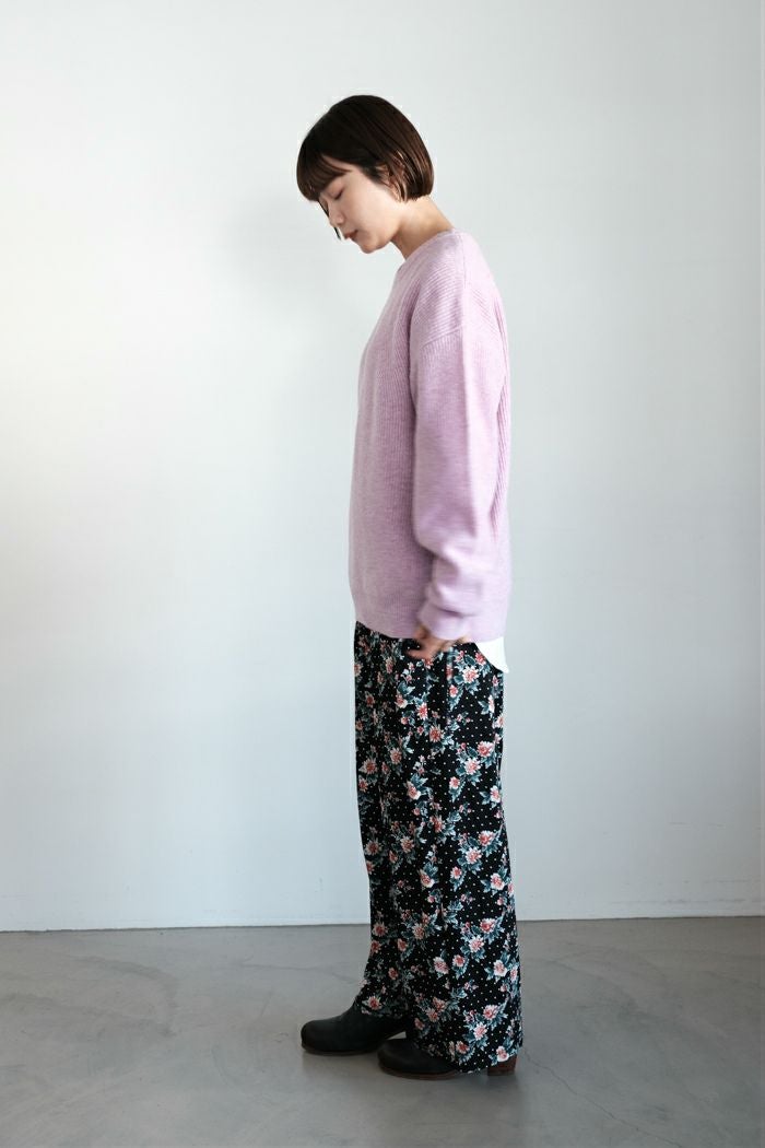yuni ユニ レーヨンコットンツイル hana dot print drawstrings パンツ