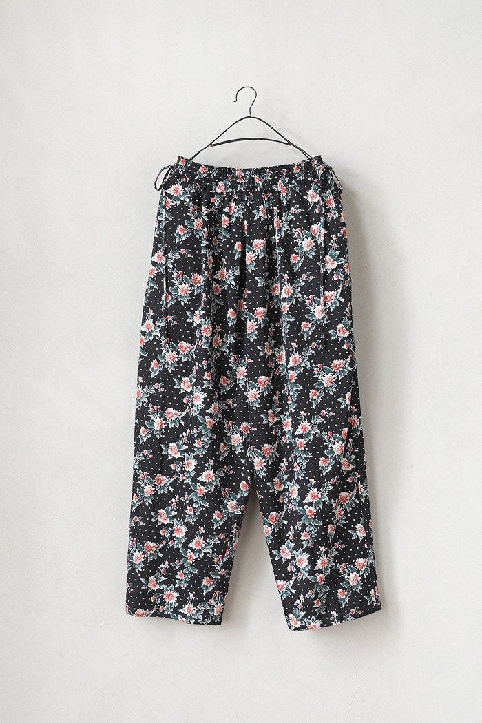 yuni ユニ レーヨンコットンツイル hana dot print drawstrings パンツ