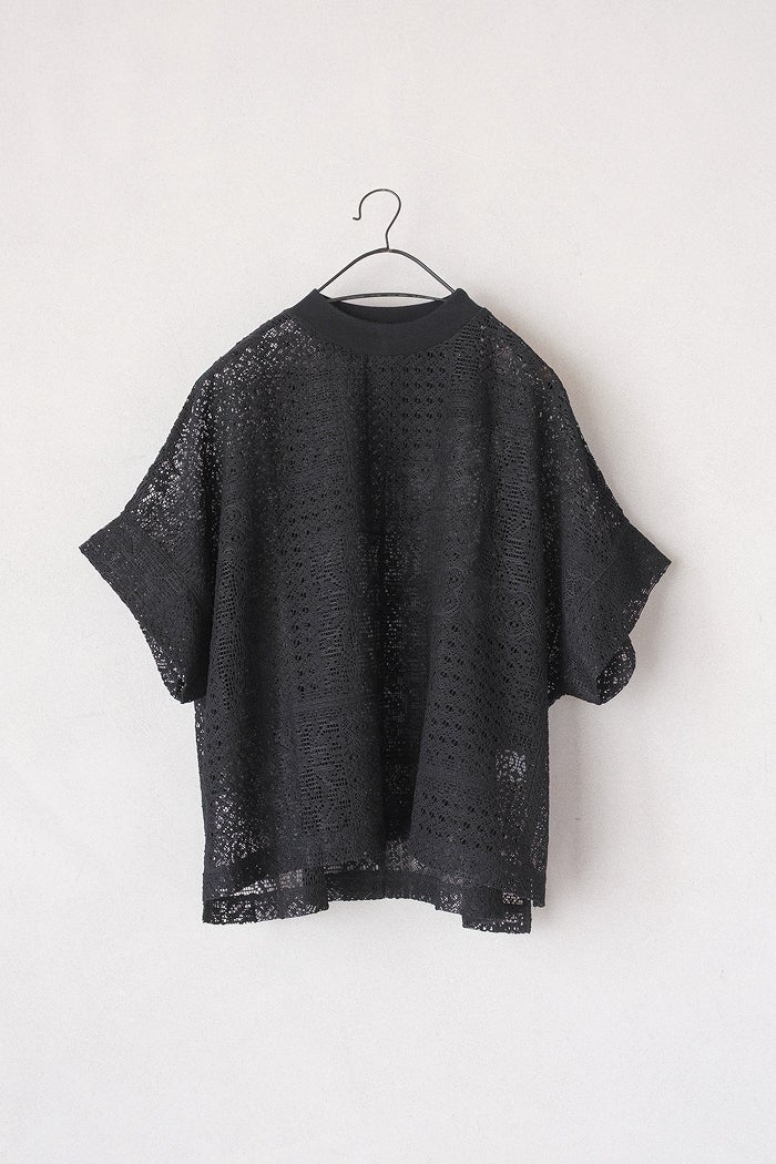 ユニヴァーサルティシュ　パッチワークレースモックネックドルマンT TISSU ティシュ パッチワークレースモックネックドルマンT(26SS