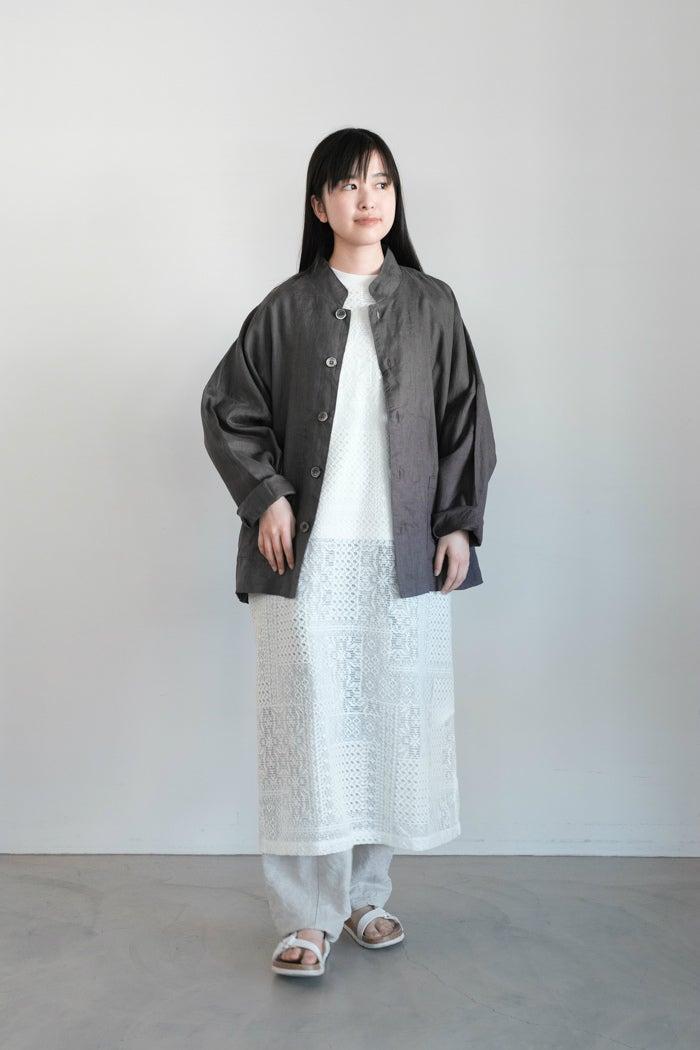 TISSU ティシュ フレンチリネン スタンドカラーシャツジャケット(26SS