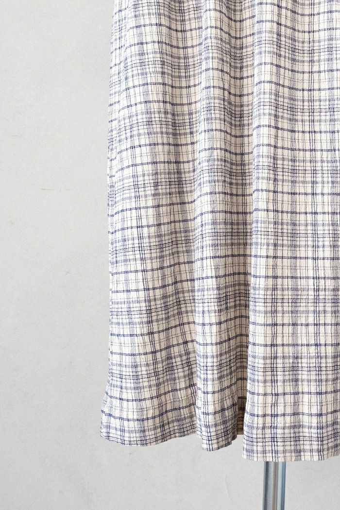 bulle de savon ビュルデサボン ちぢみcheckワンピース(26SS) | T.T.