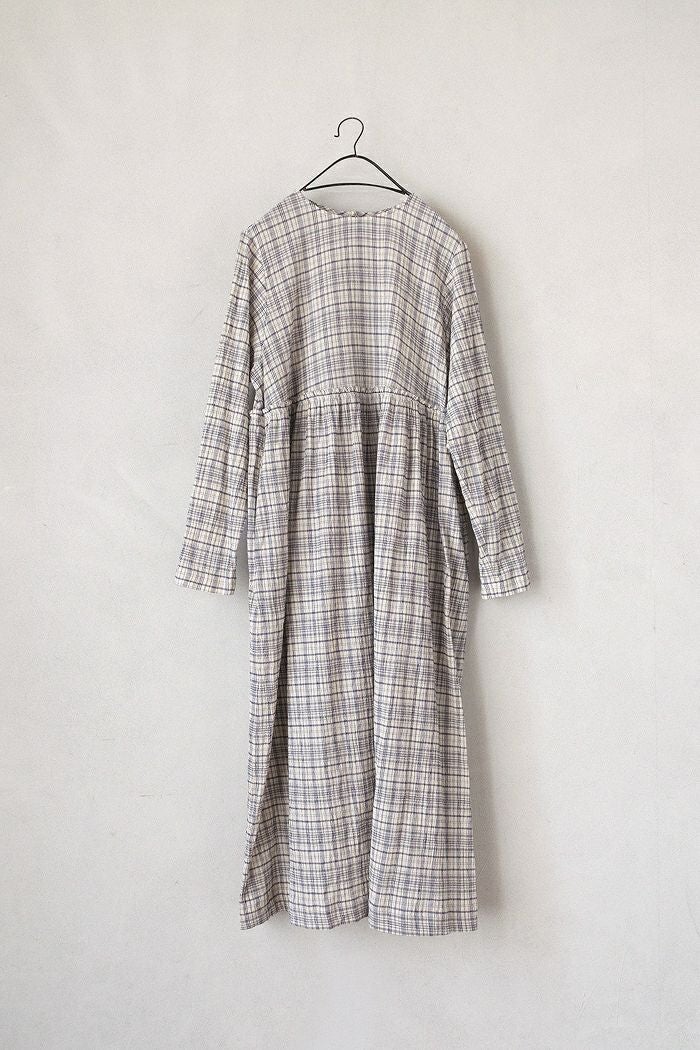 bulle de savon ビュルデサボン ちぢみcheckワンピース(26SS) | T.T.