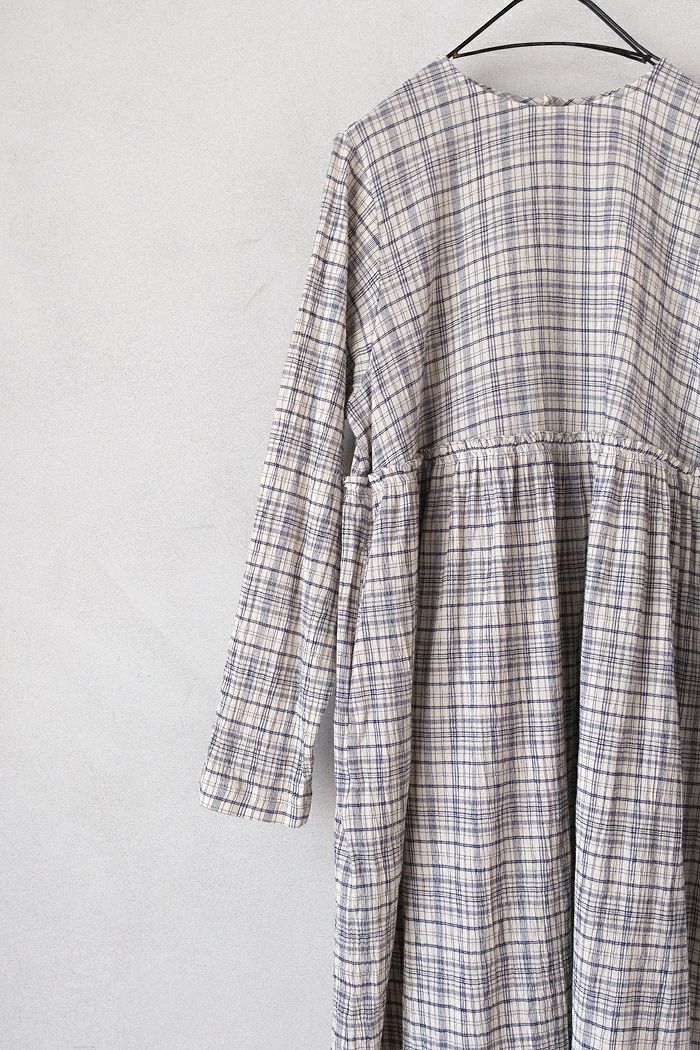 bulle de savon ビュルデサボン ちぢみcheckワンピース(26SS) | T.T.