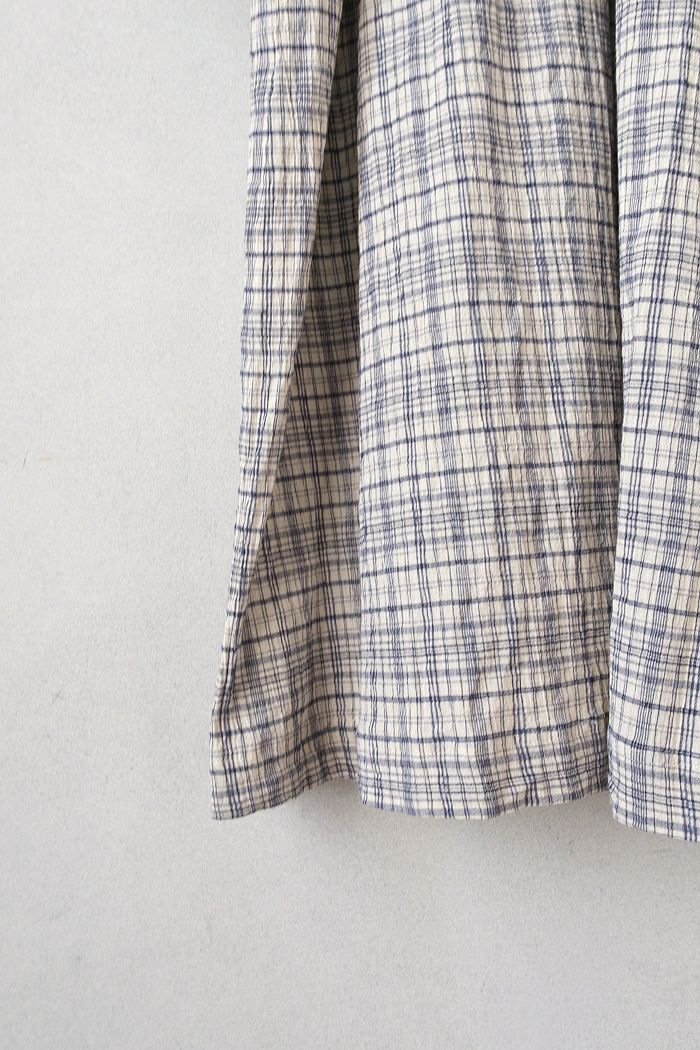 bulle de savon ビュルデサボン ちぢみcheckワンピース(26SS) | T.T.
