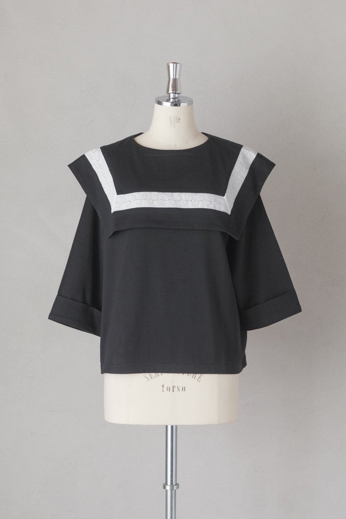 Gauze# ガーゼ ameri セーラーカラーレースプルオーバー(26SS) | T.T. 