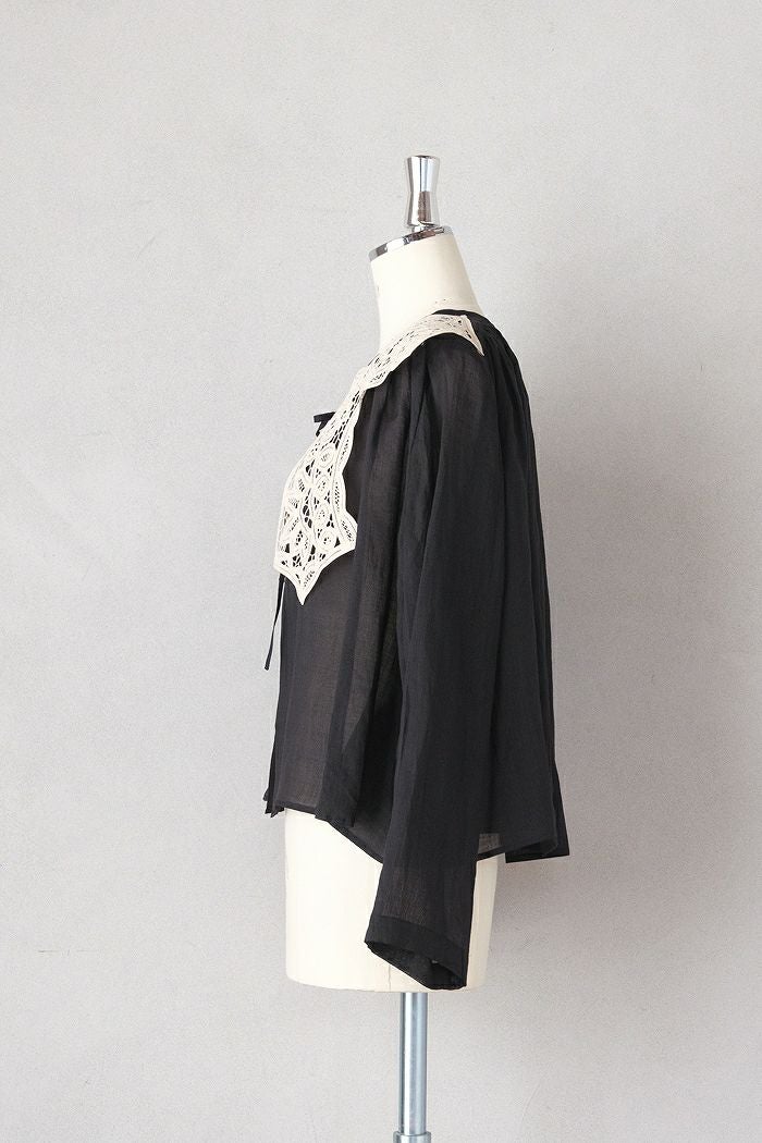 Heriter エリテ batten collar parts blouse(26SS) | T.T. GARRET