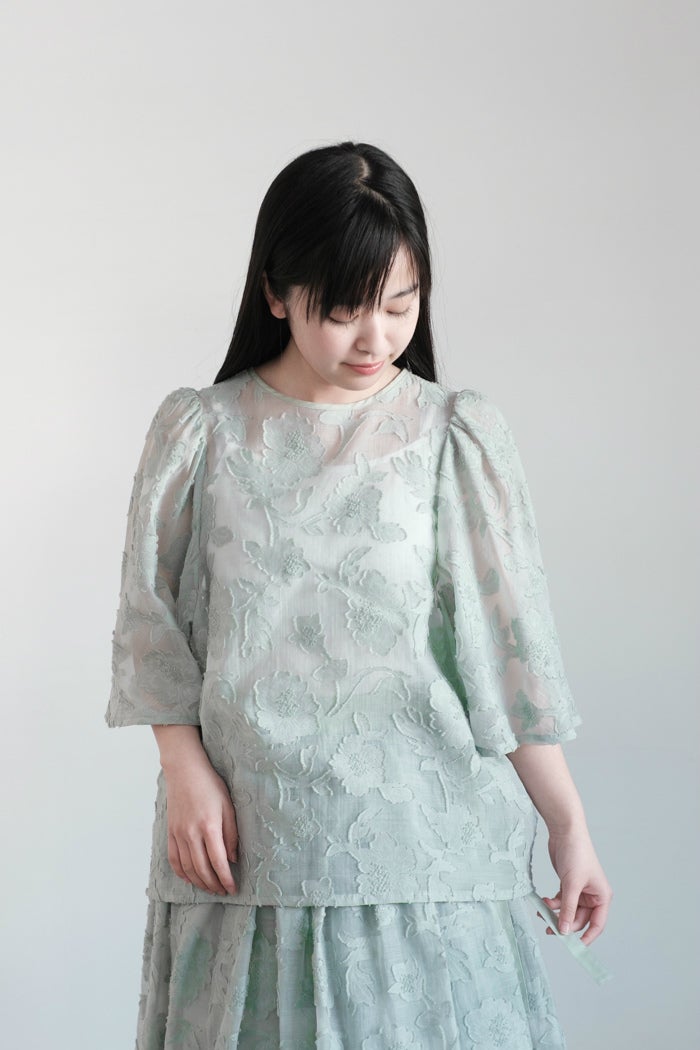 Heriter エリテ botanical cut jacquard blouse(26SS) | T.T. GARRET