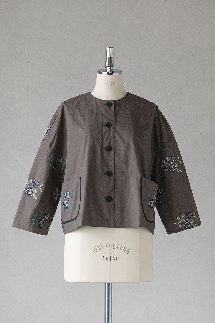 pot and tea ポットアンドティー クロスステッチジャケット(26SS