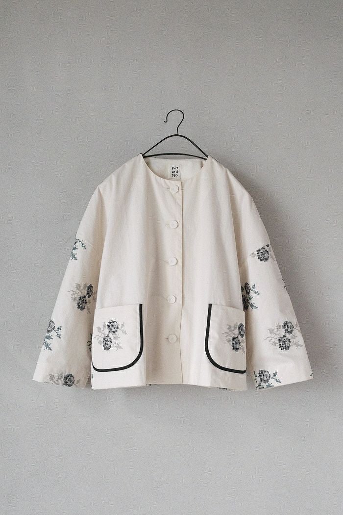 pot and tea ポットアンドティー クロスステッチジャケット(26SS