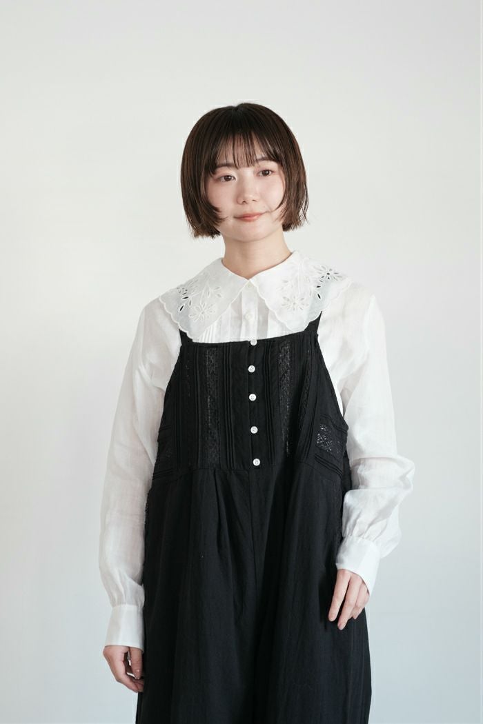 bulle de savon lace patchwork サロペット クロ bulle de savon ビュルデサボン lace patchwork サロペット(26SS