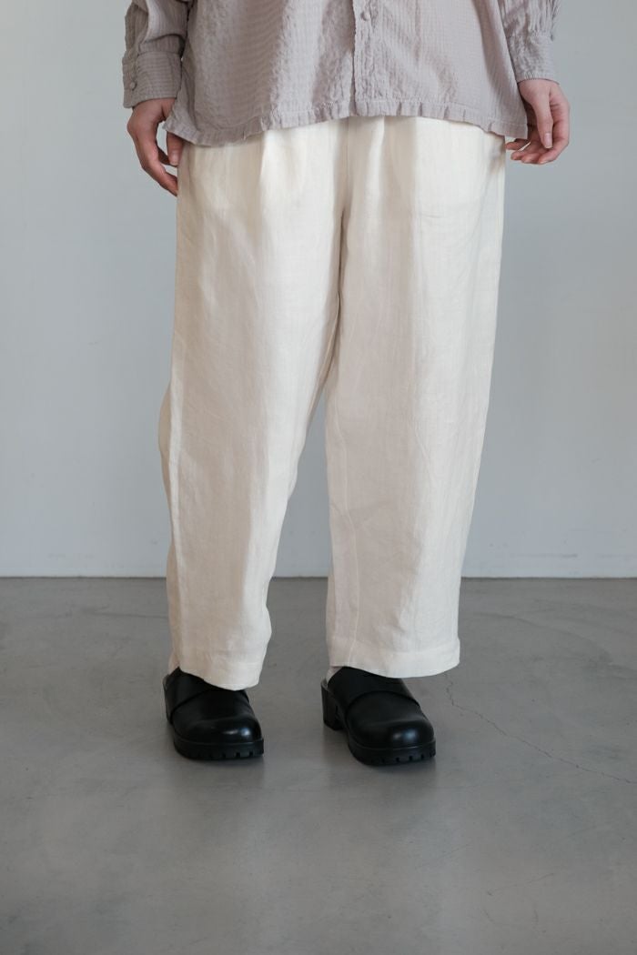 maison de soil メゾン ド ソイル LINEN TWILL 2TUCK WIDE EASY PANTS