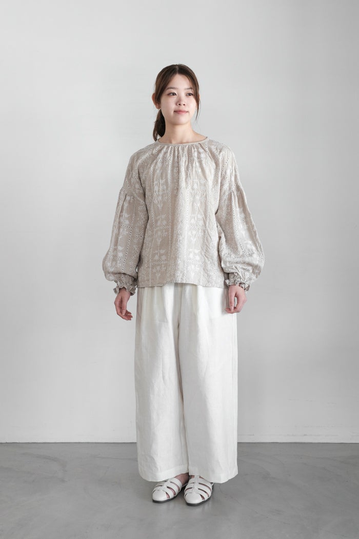 maison de soil メゾン ド ソイル 40s FRENCH LINEN DYED CANVAS 2TUCK