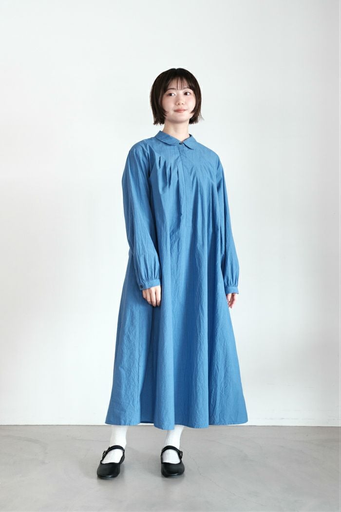 bulle de savon ビュルデサボン 60sフレンチリネン 丸衿ワンピース
