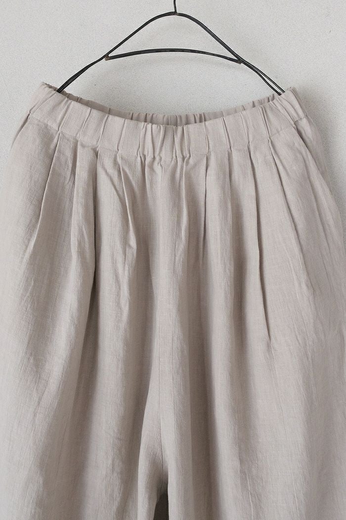 evam eva エヴァムエヴァ water linen tuck pants（26SS) | T.T. GARRET