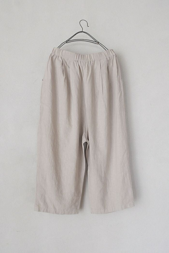 evam eva エヴァムエヴァ water linen tuck pants（26SS) | T.T. GARRET