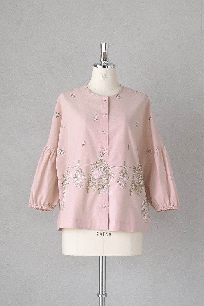 marble SUD マーブルシュッド EMB swag（綿）パフブラウス(26SS