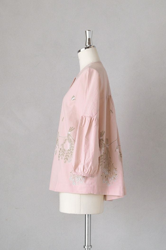 marble SUD マーブルシュッド EMB swag（綿）パフブラウス(26SS