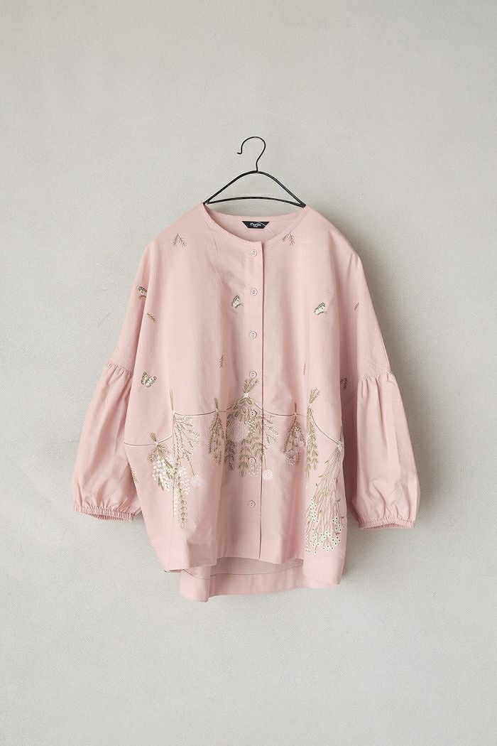 marble SUD マーブルシュッド EMB swag（綿）パフブラウス(26SS