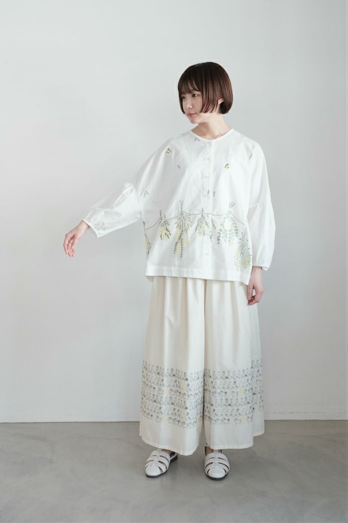 marble SUD マーブルシュッド EMB swag（綿）パフブラウス(26SS