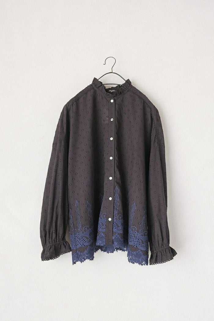 marble SUD マーブルシュッド ラッコレース フリルスタンドカラー