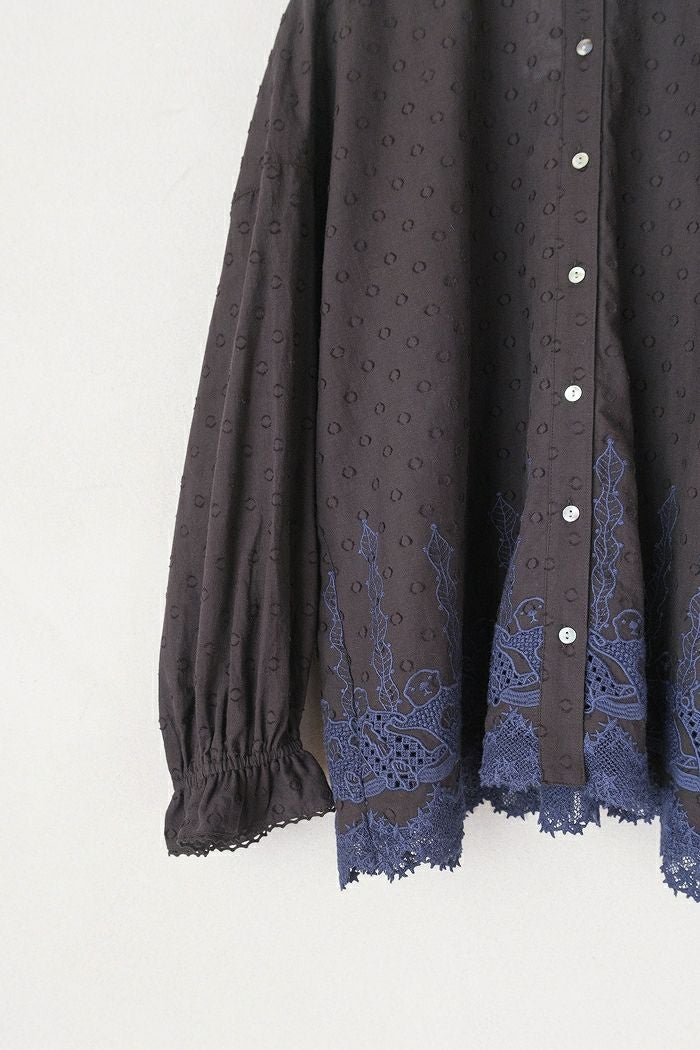 marble SUD マーブルシュッド ラッコレース フリルスタンドカラー