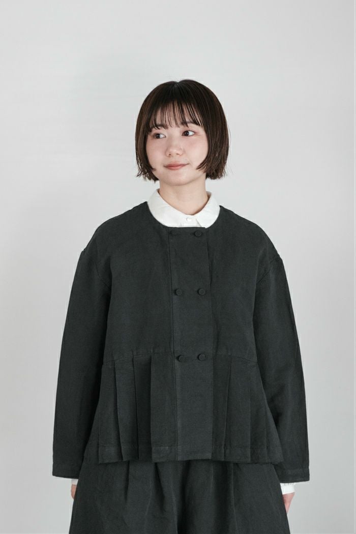 MAGALI マガリ ハイカウントコットンリネンダブルボタンジャケット