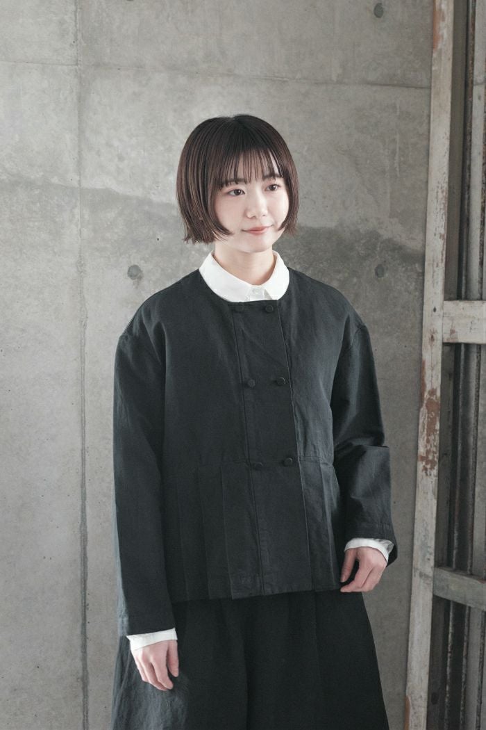 MAGALI マガリ ハイカウントコットンリネンダブルボタンジャケット
