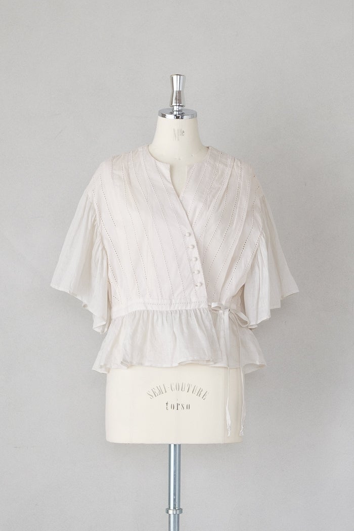 MAGALI マガリ コットンレースカシュクールブラウス(26SS) | T.T. GARRET