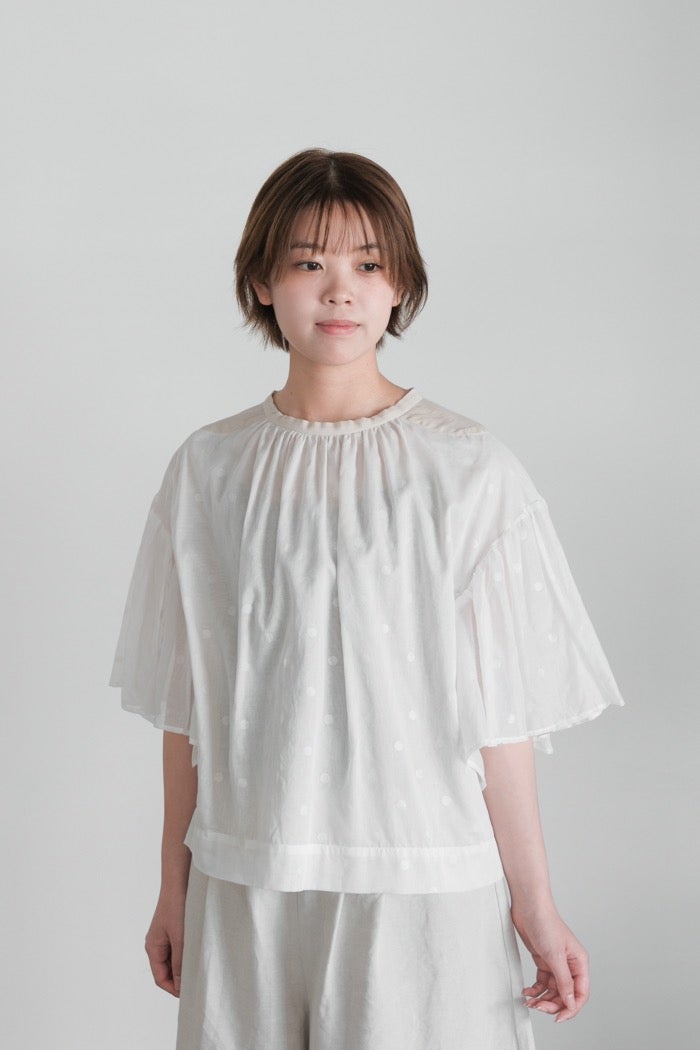 MAGALI マガリ キャンバスリネン・セーラーカラーブラウス(25SS