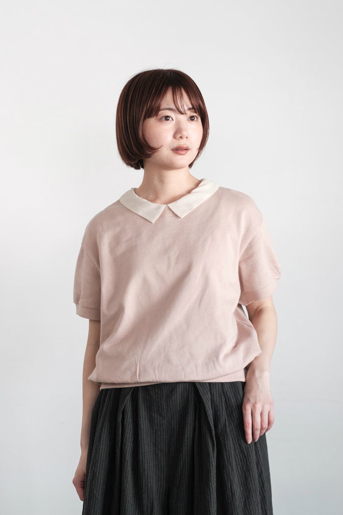 MAGALI マガリ ループバックコットンオーガンジー襟カットソー(26SS