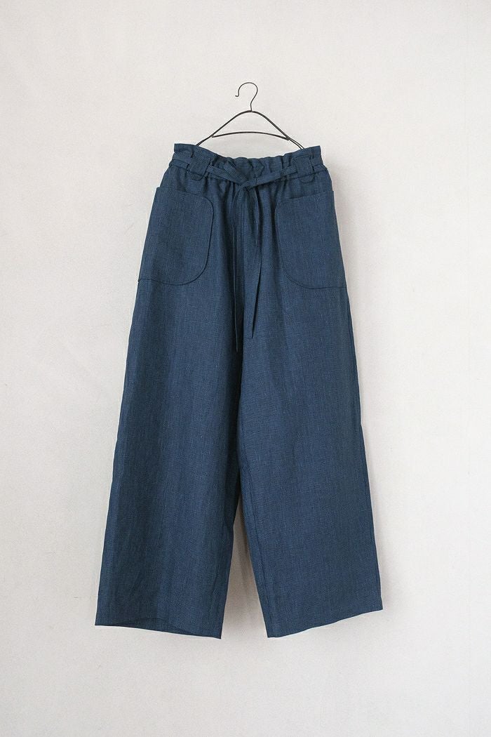 アンティーク ハンガリー インディゴ リネン ドット 他４種セット MAGALI マガリ インディゴリネンロングパンツ(26SS) | T.T. GARRET